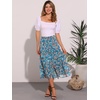 image:imageAllegra K Womens Floral Skirt Chiffon Aline Long Tiered Ruffle Boho Summer Midi SkirtsBlues
