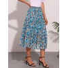 image:imageAllegra K Womens Floral Skirt Chiffon Aline Long Tiered Ruffle Boho Summer Midi SkirtsBlues
