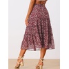 image:imageAllegra K Womens Floral Skirt Chiffon Aline Long Tiered Ruffle Boho Summer Midi SkirtsBrown