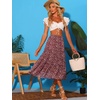 image:imageAllegra K Womens Floral Skirt Chiffon Aline Long Tiered Ruffle Boho Summer Midi SkirtsBrown