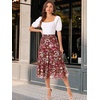 image:imageAllegra K Womens Floral Skirt Chiffon Aline Long Tiered Ruffle Boho Summer Midi SkirtsBurgundy