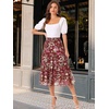 image:imageAllegra K Womens Floral Skirt Chiffon Aline Long Tiered Ruffle Boho Summer Midi SkirtsBurgundy