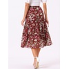 image:imageAllegra K Womens Floral Skirt Chiffon Aline Long Tiered Ruffle Boho Summer Midi SkirtsBurgundy