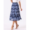 image:imageAllegra K Womens Floral Skirt Chiffon Aline Long Tiered Ruffle Boho Summer Midi SkirtsDeep Blue