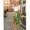 image:imageAllegra K Womens Floral Skirt Chiffon Aline Long Tiered Ruffle Boho Summer Midi SkirtsDeep Green