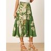image:imageAllegra K Womens Floral Skirt Chiffon Aline Long Tiered Ruffle Boho Summer Midi SkirtsDeep Green