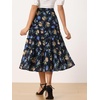 image:imageAllegra K Womens Floral Skirt Chiffon Aline Long Tiered Ruffle Boho Summer Midi SkirtsNavy
