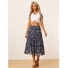 image:imageAllegra K Womens Floral Skirt Chiffon Aline Long Tiered Ruffle Boho Summer Midi SkirtsNavy Blue