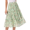 image:imageAllegra K Womens Floral Skirt Chiffon Aline Long Tiered Ruffle Boho Summer Midi SkirtsPea Green