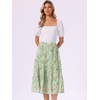 image:imageAllegra K Womens Floral Skirt Chiffon Aline Long Tiered Ruffle Boho Summer Midi SkirtsPea Green