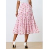image:imageAllegra K Womens Floral Skirt Chiffon Aline Long Tiered Ruffle Boho Summer Midi SkirtsPink Rose