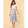 image:imageAllegra K Womens Floral Skirt Chiffon Aline Long Tiered Ruffle Boho Summer Midi SkirtsPurple