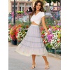 image:imageAllegra K Womens Floral Skirt Chiffon Aline Long Tiered Ruffle Boho Summer Midi SkirtsPurple
