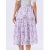 image:imageAllegra K Womens Floral Skirt Chiffon Aline Long Tiered Ruffle Boho Summer Midi SkirtsPurple Floral