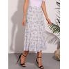 image:imageAllegra K Womens Floral Skirt Chiffon Aline Long Tiered Ruffle Boho Summer Midi SkirtsWhite Purple