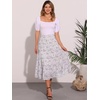 image:imageAllegra K Womens Floral Skirt Chiffon Aline Long Tiered Ruffle Boho Summer Midi SkirtsWhite Purple