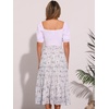 image:imageAllegra K Womens Floral Skirt Chiffon Aline Long Tiered Ruffle Boho Summer Midi SkirtsWhite Purple
