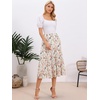 image:imageAllegra K Womens Floral Skirt Chiffon Aline Long Tiered Ruffle Boho Summer Midi SkirtsWhite Yellowfloral