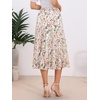 image:imageAllegra K Womens Floral Skirt Chiffon Aline Long Tiered Ruffle Boho Summer Midi SkirtsWhite Yellowfloral
