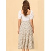 image:imageAllegra K Womens Floral Skirt Chiffon Aline Long Tiered Ruffle Boho Summer Midi SkirtsWhite a
