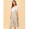 image:imageAllegra K Womens Floral Skirt Chiffon Aline Long Tiered Ruffle Boho Summer Midi SkirtsWhite a