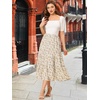 image:imageAllegra K Womens Floral Skirt Chiffon Aline Long Tiered Ruffle Boho Summer Midi SkirtsWhite a