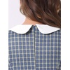 image:imageAllegra K Womens Peter Pan Collar Contrast Color Button Decor ALine Preppy Plaid Mini DressBlue