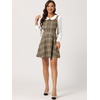 image:imageAllegra K Womens Peter Pan Collar Contrast Color Button Decor ALine Preppy Plaid Mini DressKhaki Brown