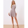 image:imageAllegra K Womens Peter Pan Collar Contrast Color Button Decor ALine Preppy Plaid Mini DressPink