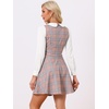 image:imageAllegra K Womens Peter Pan Collar Contrast Color Button Decor ALine Preppy Plaid Mini DressPink