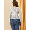 image:imageAllegra K Womens Lace Floral Blouse Square Neck Long Sleeve Button Down Top