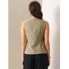 image:imageAllegra K Blazer Vest Top for Womens 2025 Trendy Button Down Sleeveless SuitKhaki