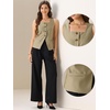 image:imageAllegra K Blazer Vest Top for Womens 2025 Trendy Button Down Sleeveless SuitKhaki