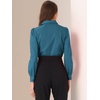 image:imageAllegra K Work Body Suits for Women Office Button Down Shirt Collared Long Sleeves Bodysuit TopLake Blue