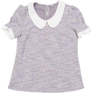 image:imageAllegra K Halloween Peter Pan Collar Blouse for Womens Button Decor Vintage Tweed Top ShirtLavender Purple