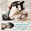image:imageAllegra K Womens Beaded Tstrap Platform Elastic Peeptoe SandalsBlack