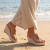 image:imageAllegra K Womens Beaded Tstrap Platform Elastic Peeptoe SandalsOrange