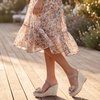 image:imageAllegra K Womens Bow Doublestrap Plaid Platform Slip SandalsBeige