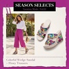 image:imageAllegra K Womens Colorful Printed Hollowout Platform PeepToe Slip SandalsPurple