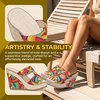 image:imageAllegra K Womens Colorful Printed Hollowout Platform PeepToe Slip SandalsRainbow
