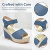 image:imageAllegra K Womens Denim Platform Hook Loop Peeptoe SandalsBlue