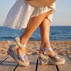 image:imageAllegra K Womens Laceup Camouflage Platform Peeptoe SandalsBlue1