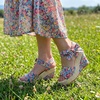 image:imageAllegra K Womens Laceup Camouflage Platform Peeptoe SandalsBlue4