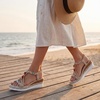 image:imageAllegra K Womens Plaid Beaded Platform Elastic Band SandalsBeige