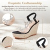 image:imageAllegra K Womens Plaid Rhinestone Butterfly Transparent Band Platform SandalsBlack