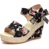image:imageAllegra K Womens Laceup Camouflage Platform Peeptoe SandalsBlack2