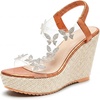 image:imageAllegra K Womens Plaid Rhinestone Butterfly Transparent Band Platform SandalsOrange