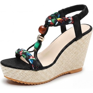 image:imageAllegra K Womens Beaded Tstrap Platform Elastic Peeptoe SandalsBlack
