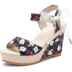 image:imageAllegra K Womens Laceup Camouflage Platform Peeptoe SandalsBlue2
