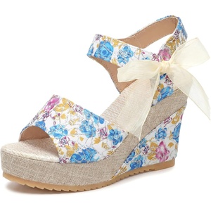 image:imageAllegra K Womens Laceup Camouflage Platform Peeptoe SandalsBlue3